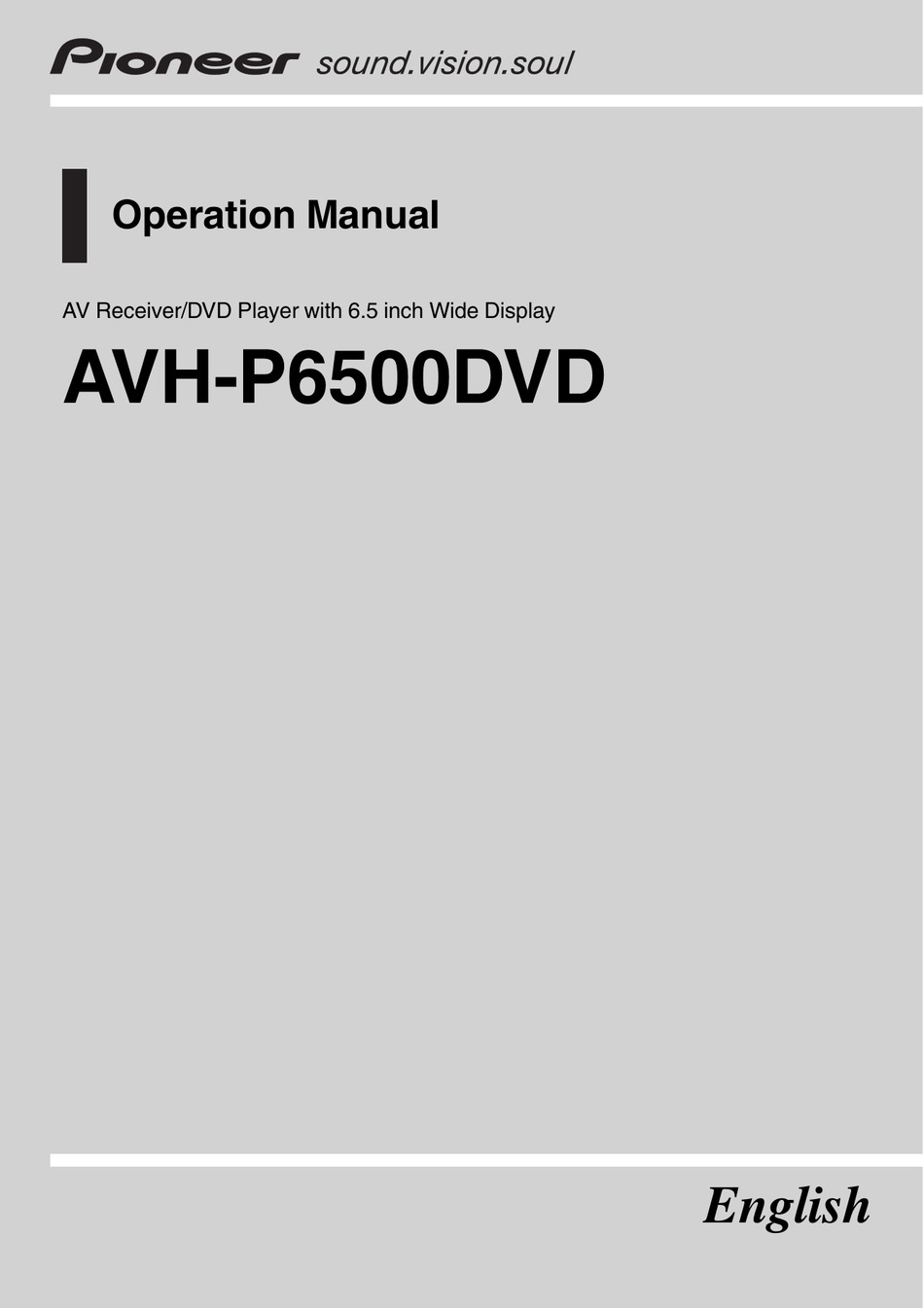 Pioneer Avh P6500dvd Operation Manual Pdf Download Manualslib