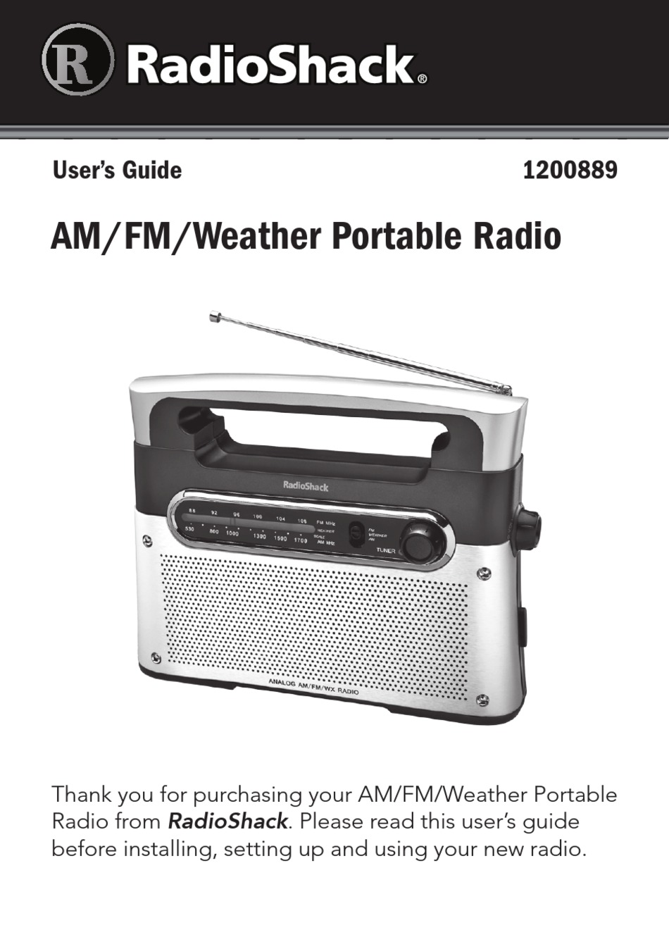 RADIO SHACK 12889 USER MANUAL Pdf Download ManualsLib