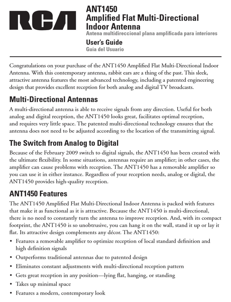 rca ant1450 Troubleshooting