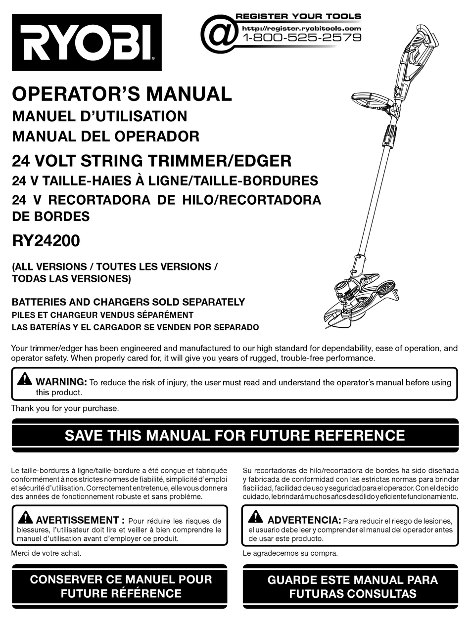 RYOBI RY24200 OPERATOR'S MANUAL Pdf Download | ManualsLib