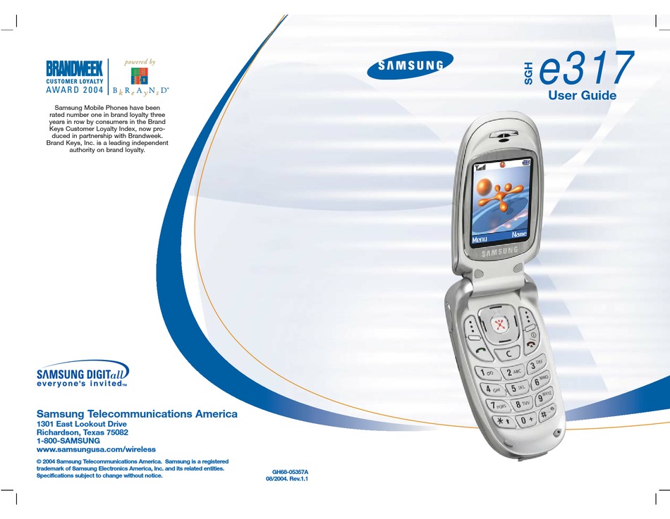 Samsung Sgh E317 Cell Phone User Manual Manualslib