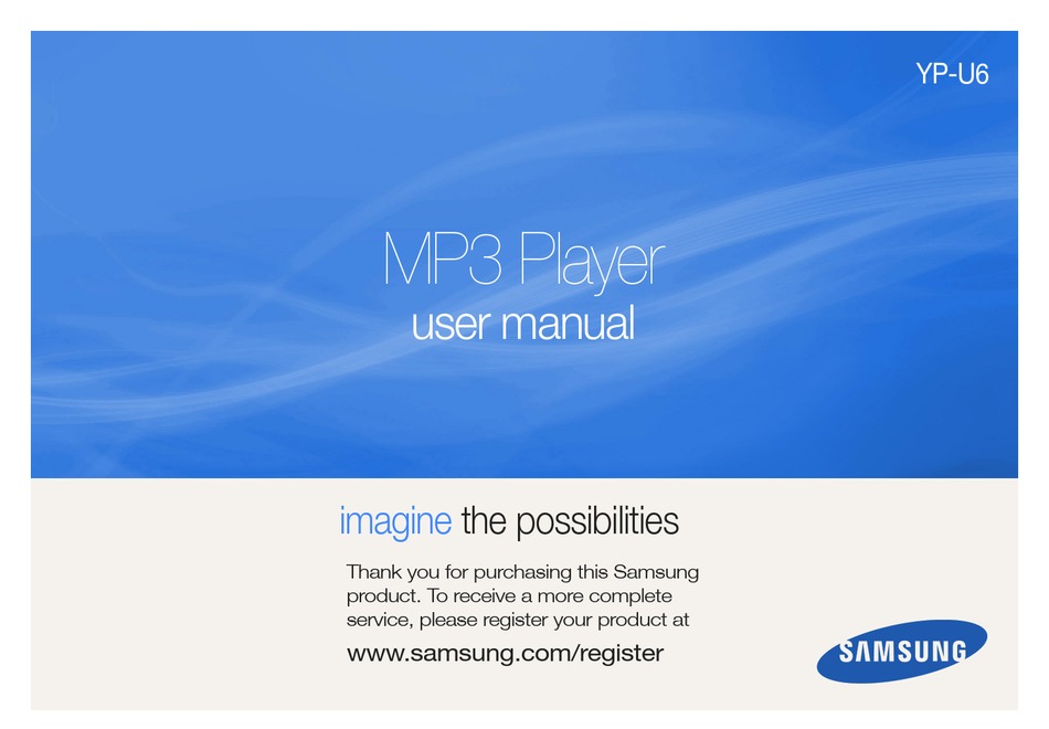 mannual for samsung digital audio player yp-u2j