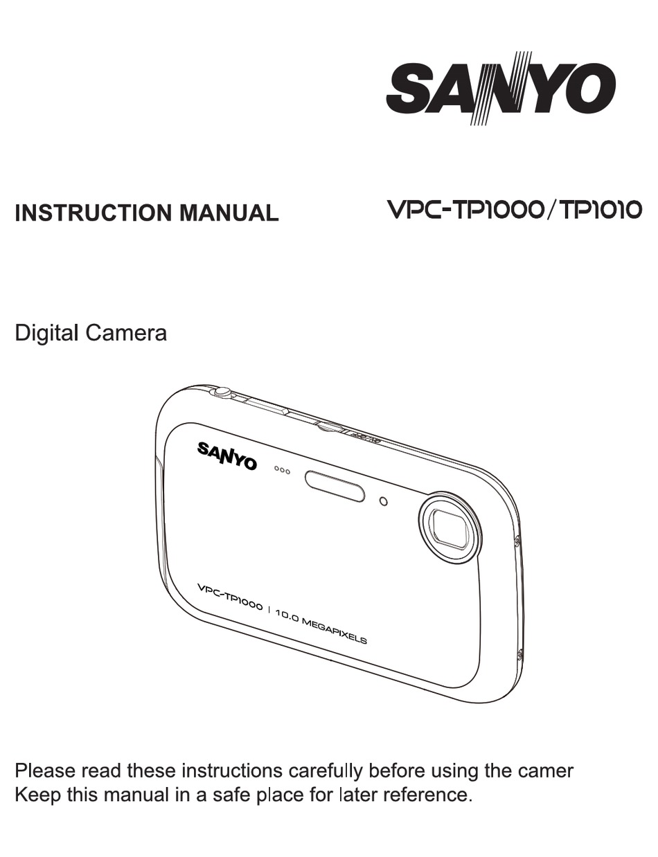 SANYO VPC TP1000 DIGITAL CAMERA INSTRUCTION MANUAL ManualsLib