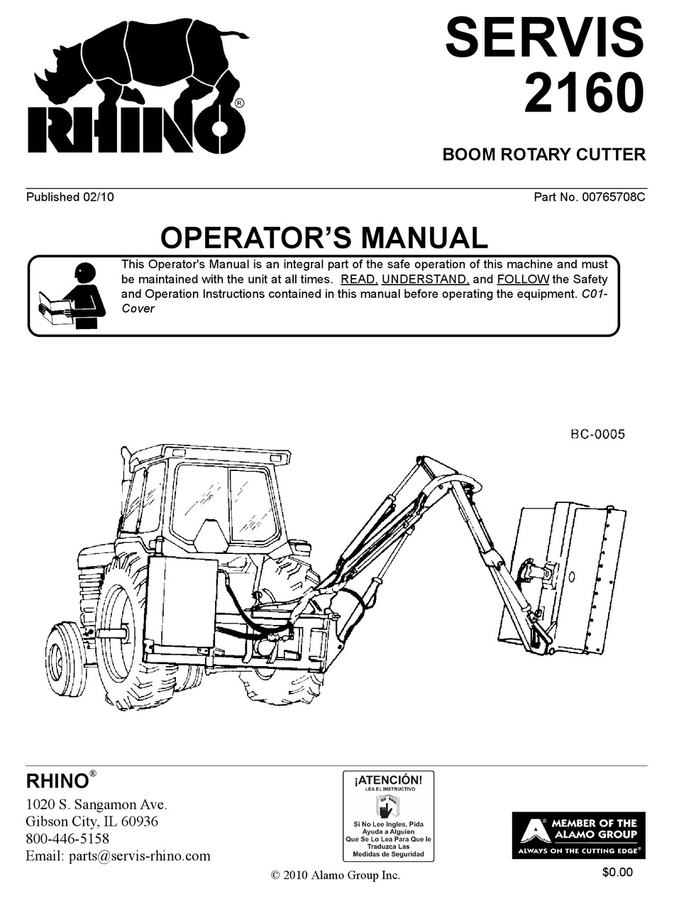 RHINO 2160 OPERATOR'S MANUAL Pdf Download | ManualsLib