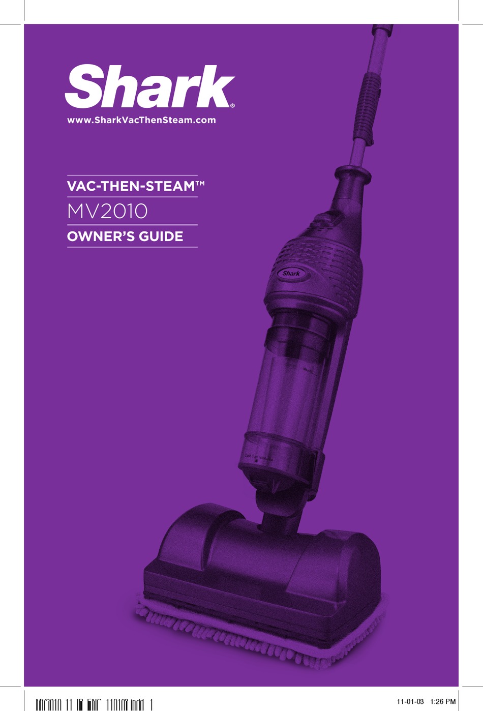 Shark Vac Then Steam Mv2010 Owner S Manual Pdf Download Manualslib