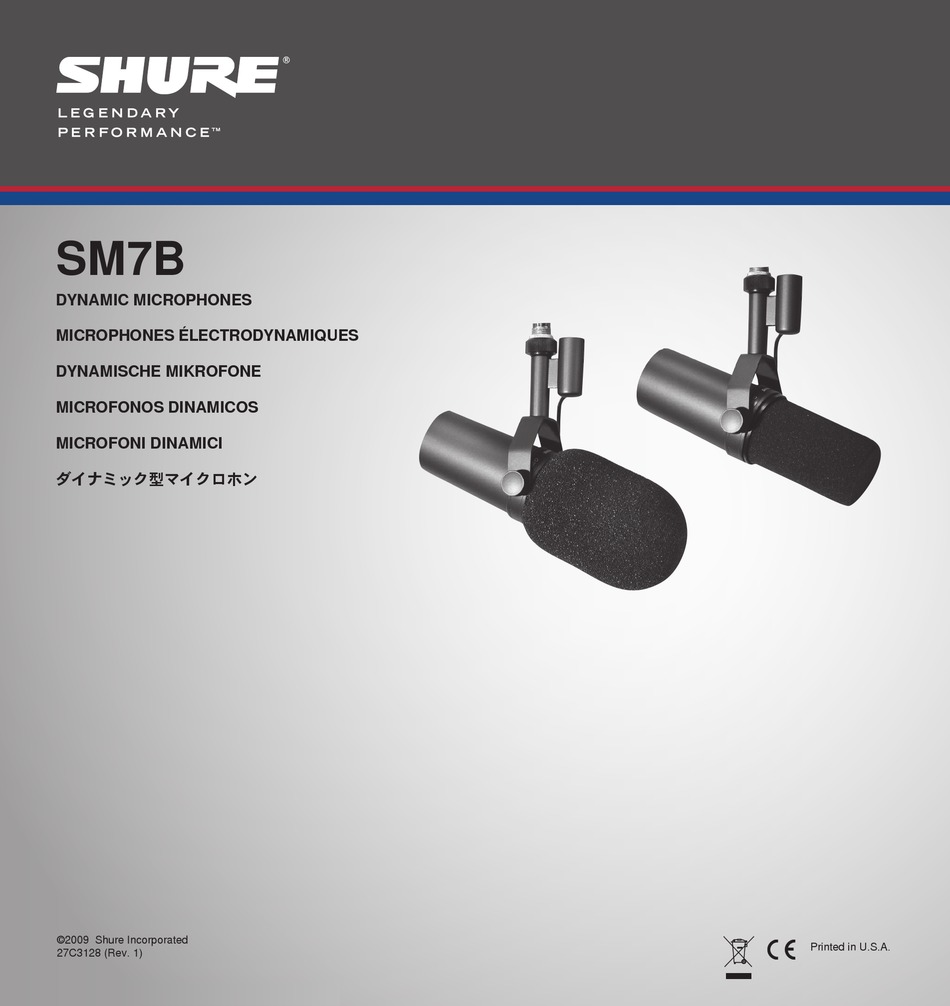 SHURE LEGENDARY PERFORMANCE SM7B USER MANUAL Pdf Download | ManualsLib