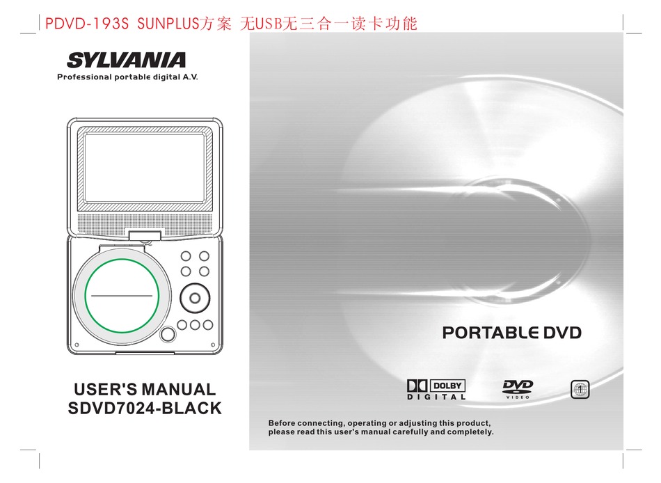 Sylvania Portable Dvd Player Manual