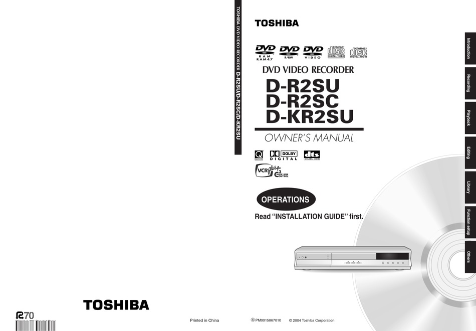Toshiba D R2su Owner S Manual Pdf Download Manualslib Toshiba D R2su Owner S Manual Pdf Download Manualslib