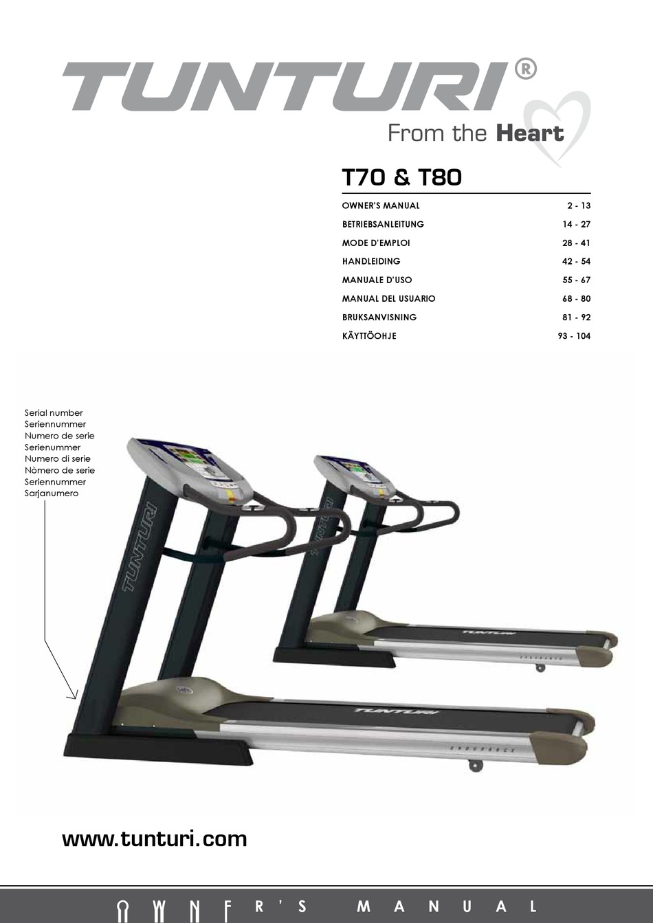 Tunturi discount t30 manual