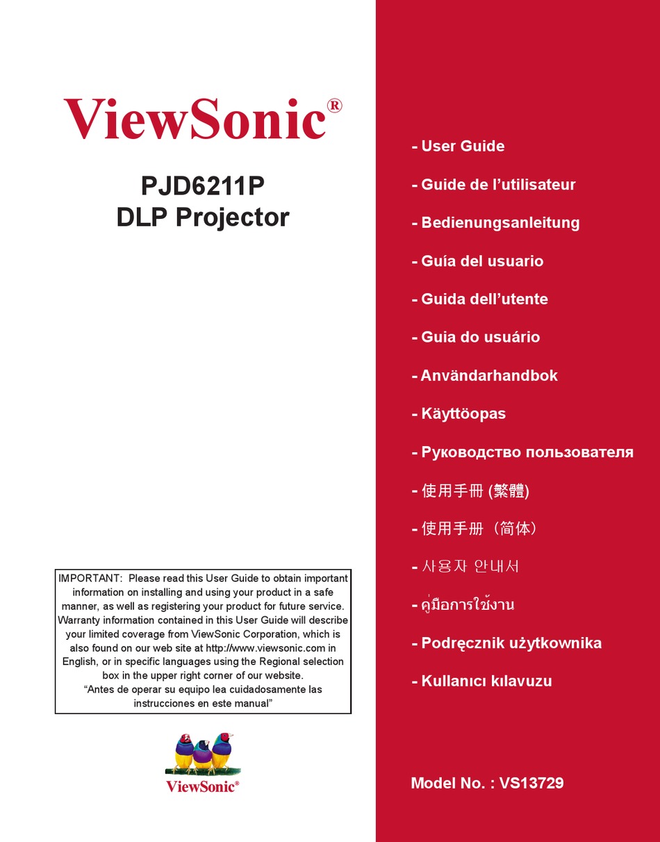VIEWSONIC PJD6211P PROJECTOR USER MANUAL ManualsLib