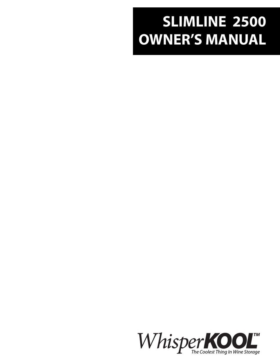 WHISPERKOOL SLIMLINE 2500 OWNER'S MANUAL Pdf Download | ManualsLib