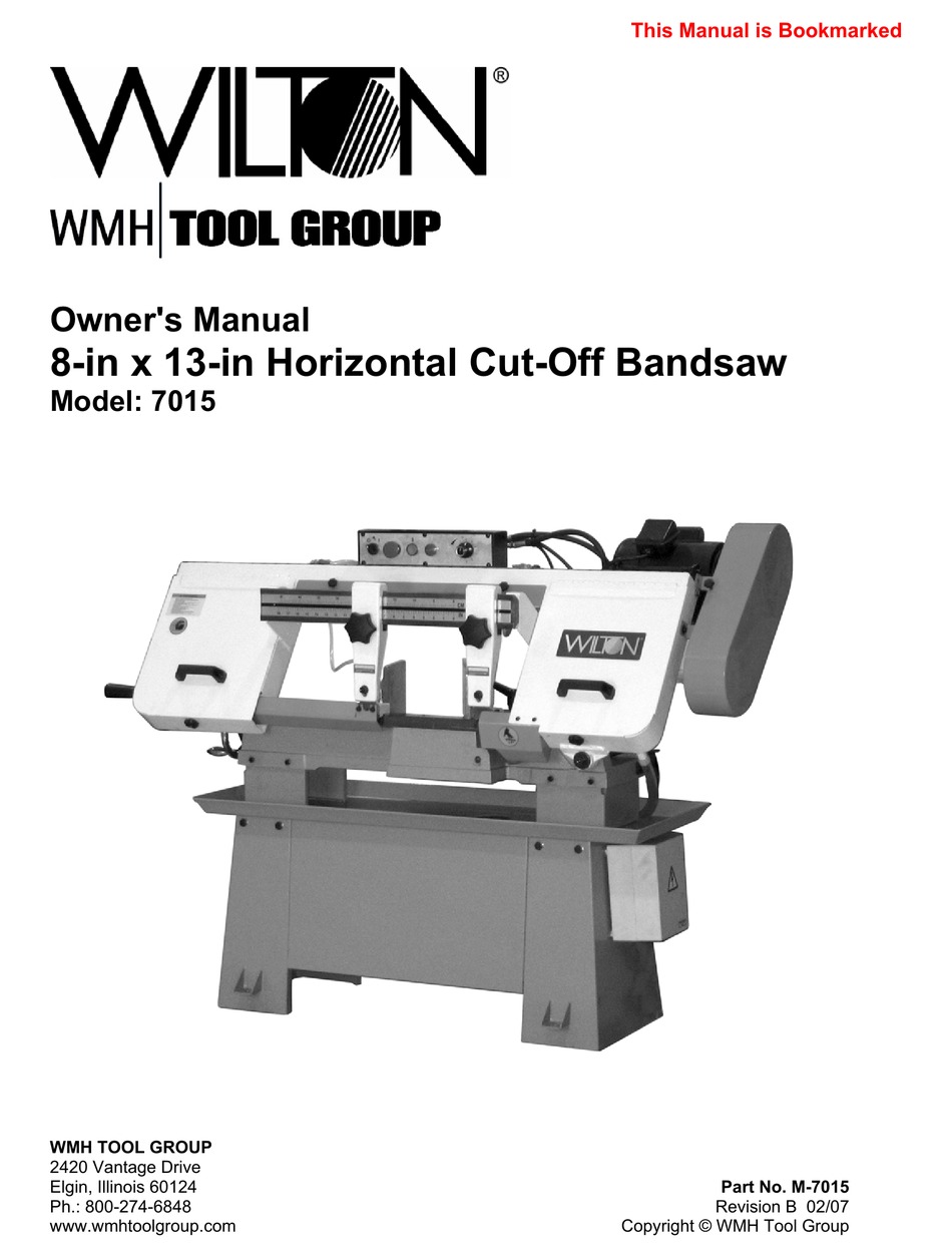WILTON 7015 SAW OWNER'S MANUAL ManualsLib