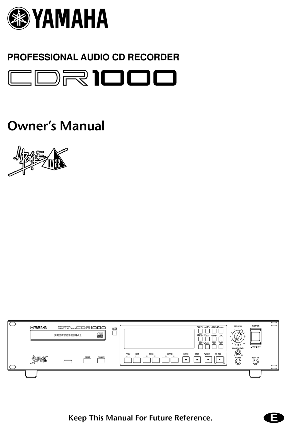 YAMAHA CDR1000 OWNER'S MANUAL Pdf Download | ManualsLib