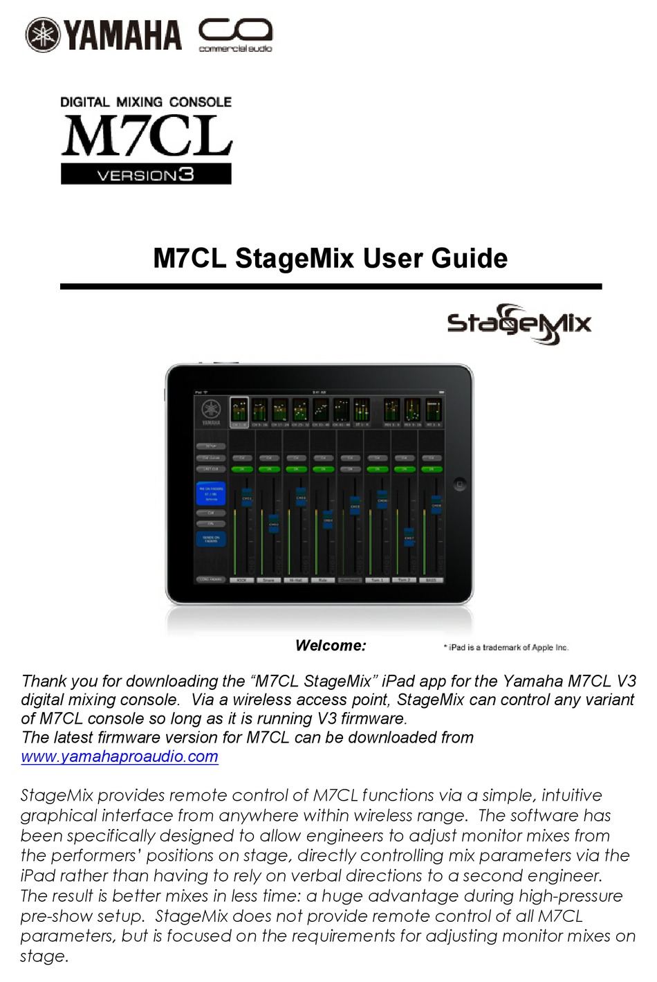 YAMAHA M7CL32 USER MANUAL Pdf Download ManualsLib