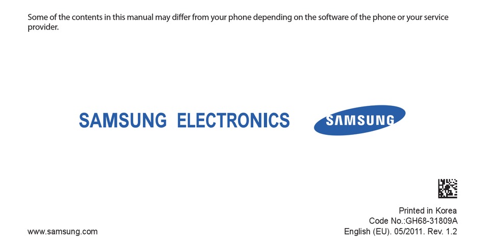 Samsung Gt S3350 User Manual Pdf Download Manualslib