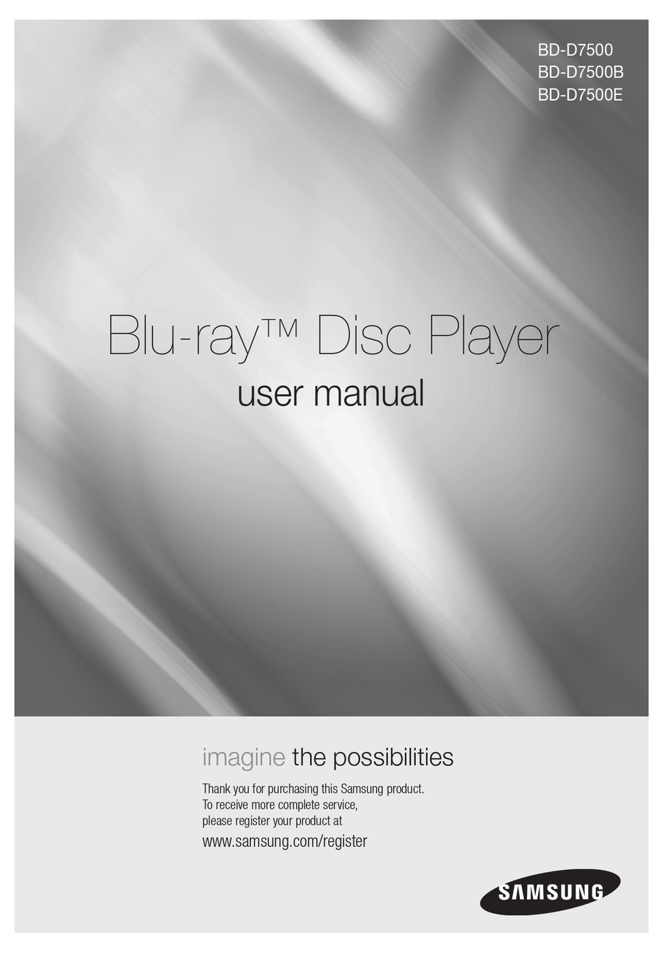 SAMSUNG BD-D7500 USER MANUAL Pdf Download | ManualsLib