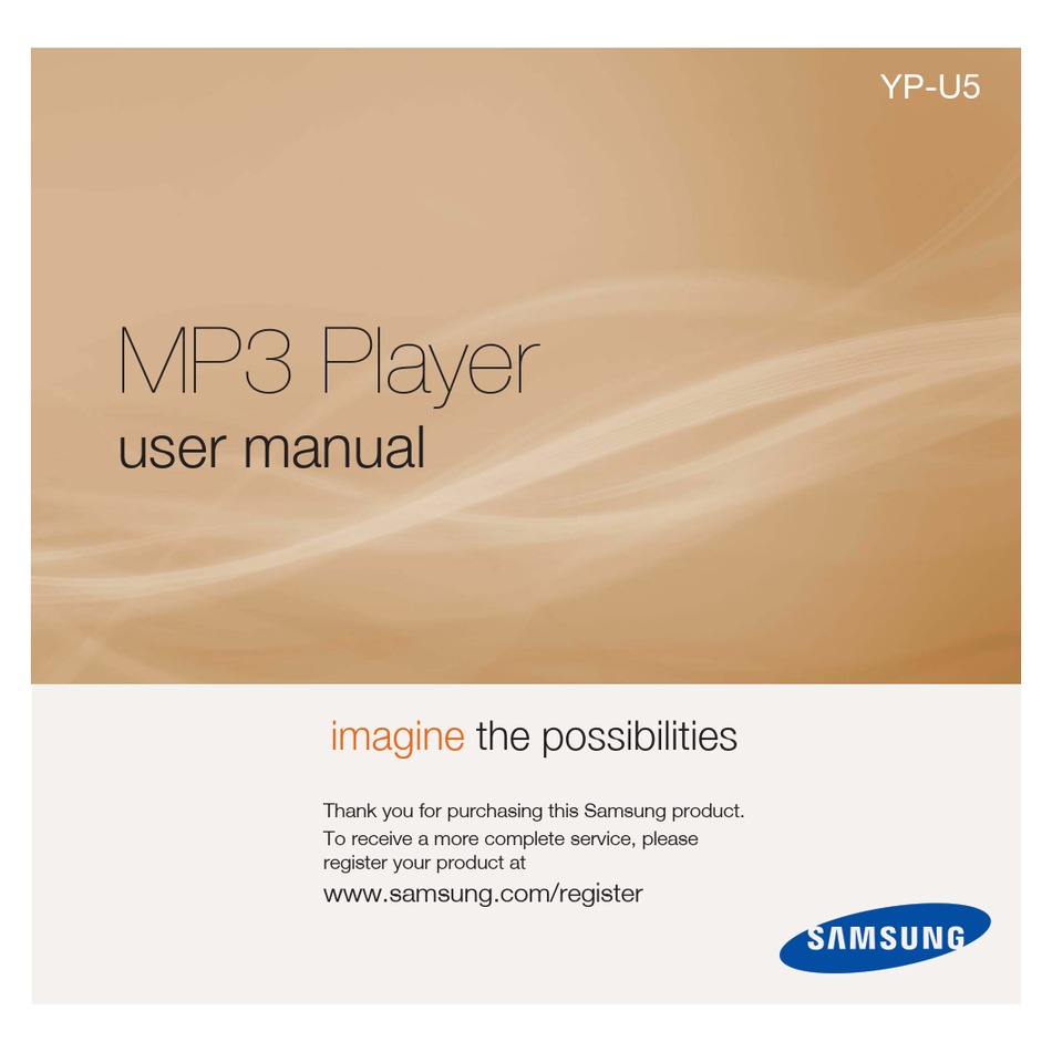 SAMSUNG YPU5AL MP3 PLAYER USER MANUAL ManualsLib