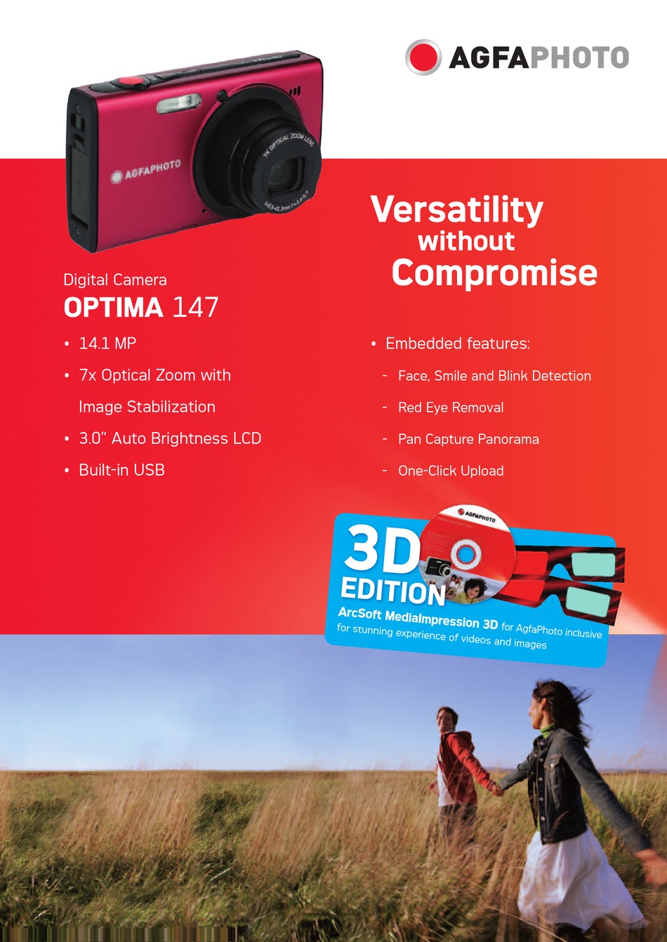 AGFAPhoto Optima 104 12.0 MP Digital Camera 3” Touchscreen LCD