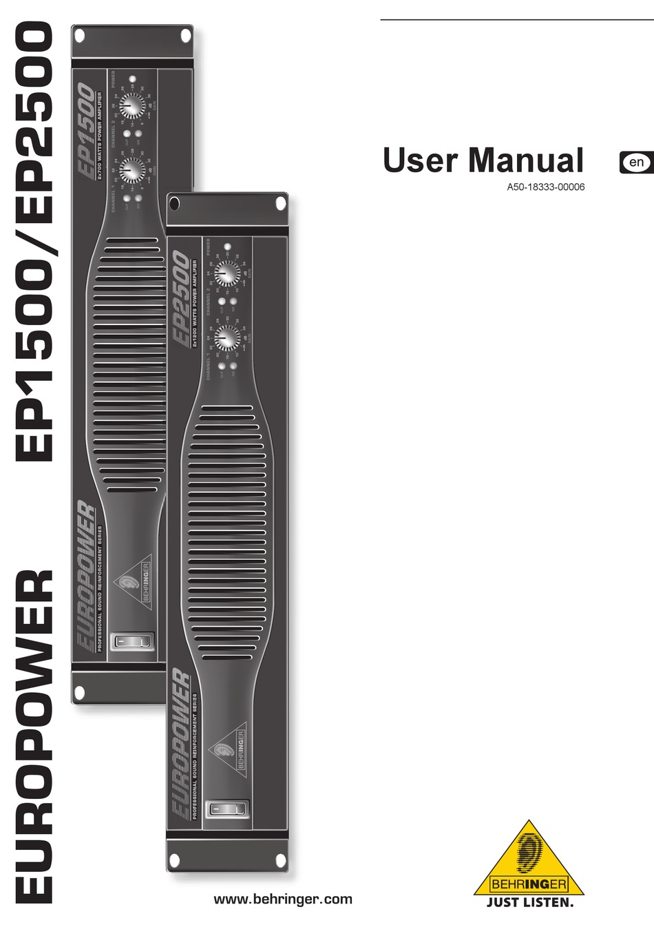 Behringer Europower Ep2500 Amplifier User Manual Manualslib
