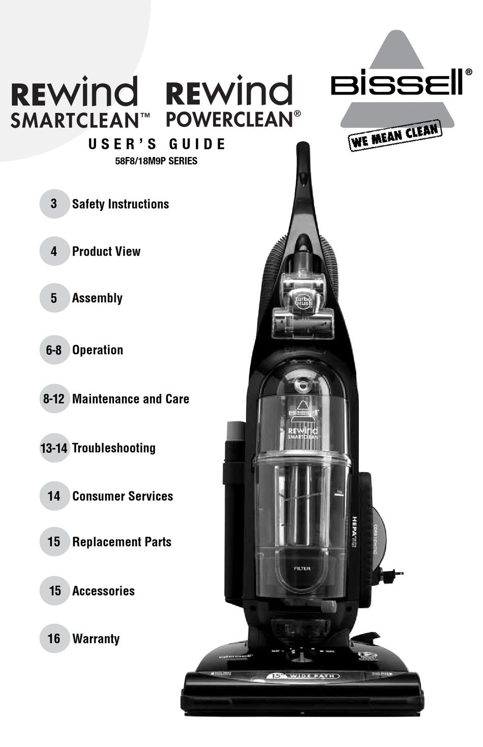 BISSELL 58F8 VACUUM CLEANER USER MANUAL | ManualsLib