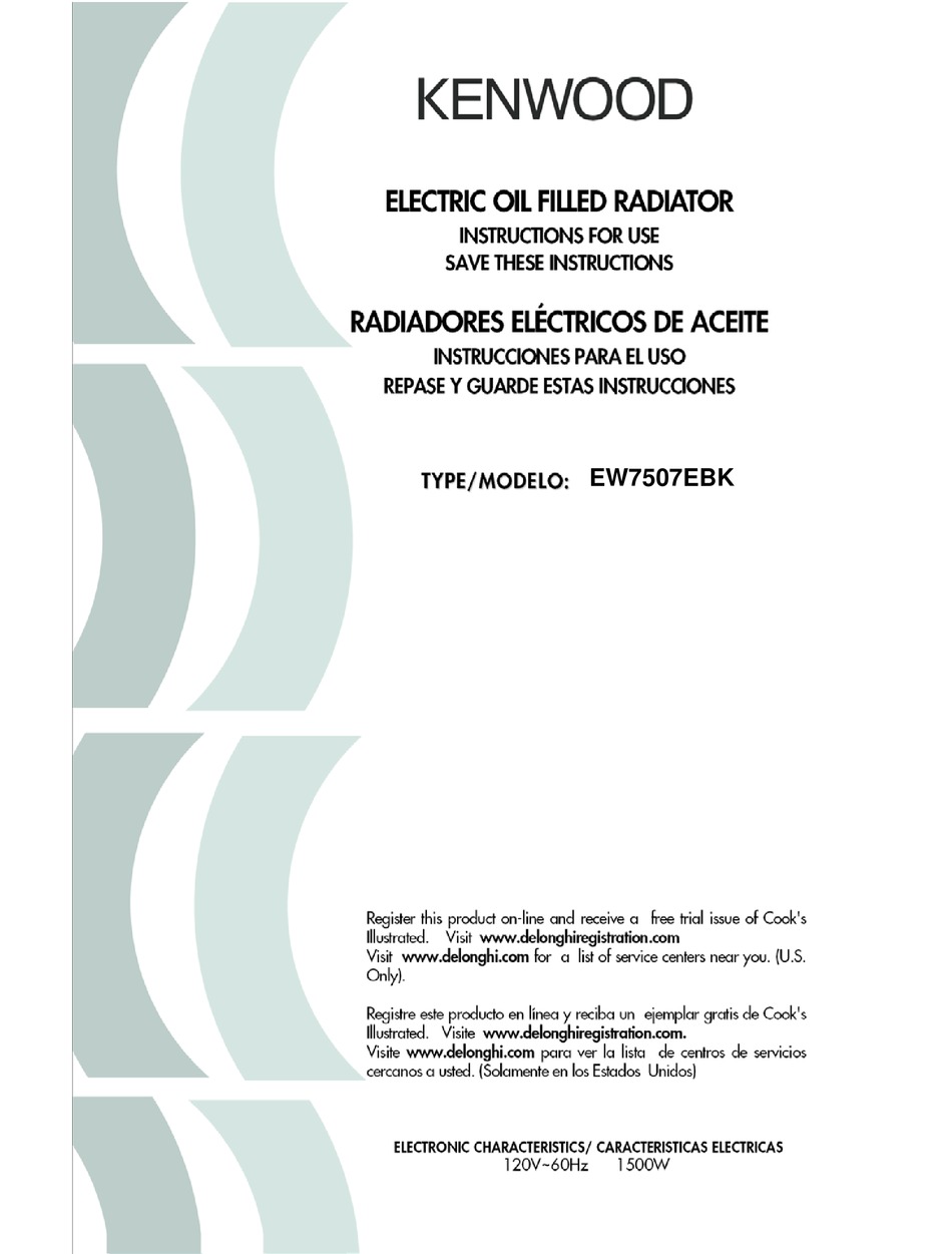 KENWOOD TRV0715T HEATER INSTRUCTIONS FOR USE MANUAL ManualsLib