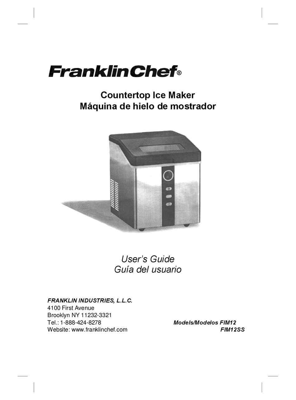 FRANKLIN CHEF FIM12 ICE MAKER USER MANUAL ManualsLib