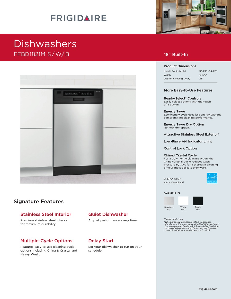 Frigidaire ffbd1821mw store