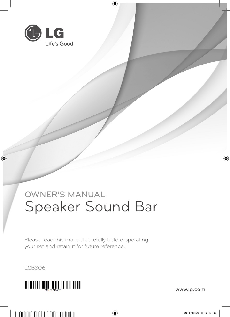 LG LSB306 SPEAKER SYSTEM OWNER'S MANUAL ManualsLib