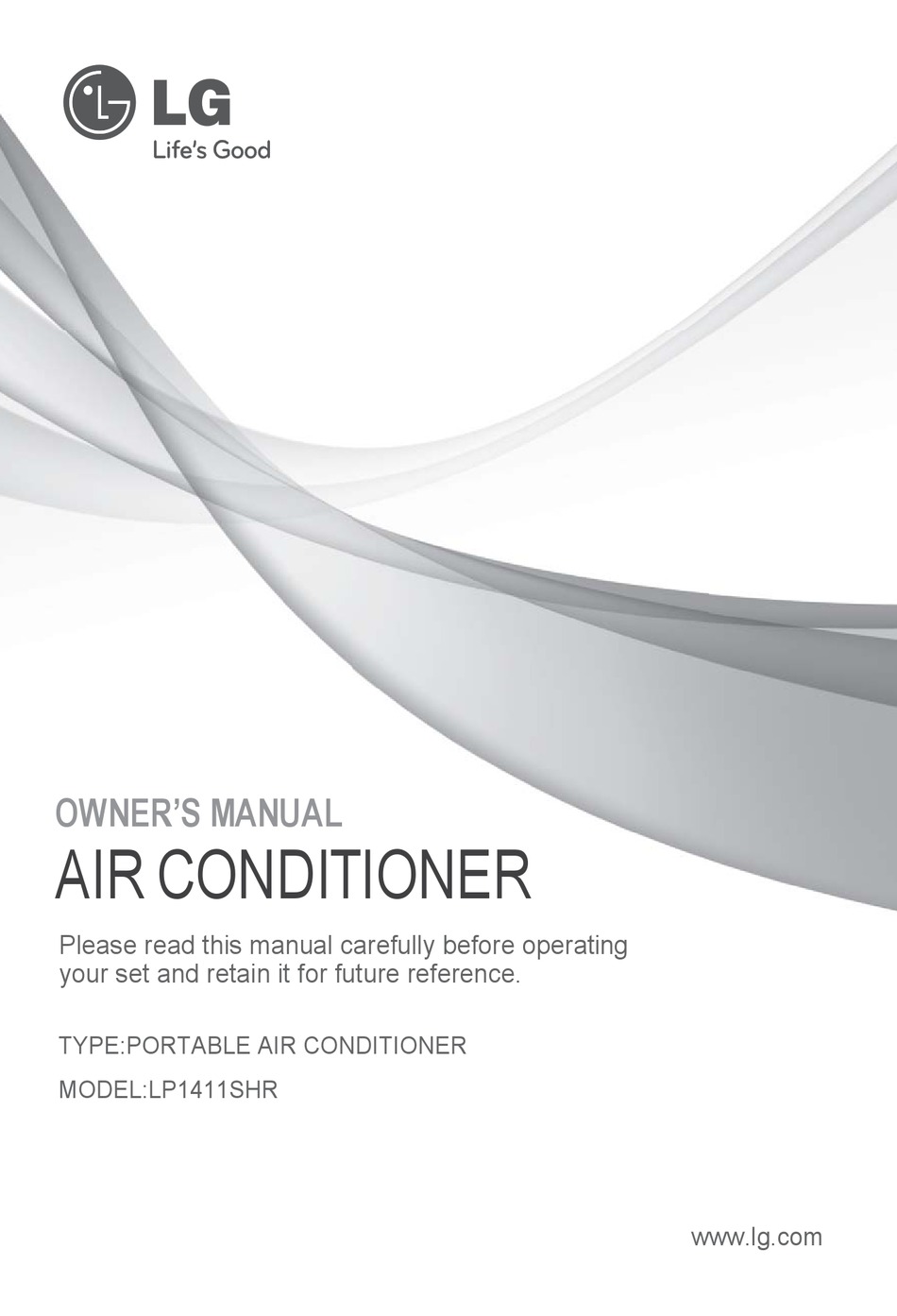LG LP1411SHR AIR CONDITIONER OWNER