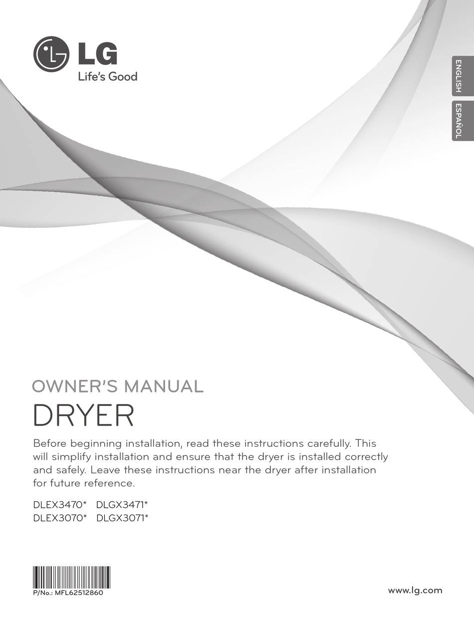 LG DLEX3070R OWNER'S MANUAL Pdf Download | ManualsLib
