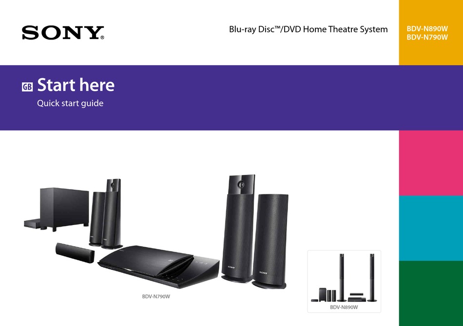 Sony v N790w Home Theater System Quick Start Manual Manualslib