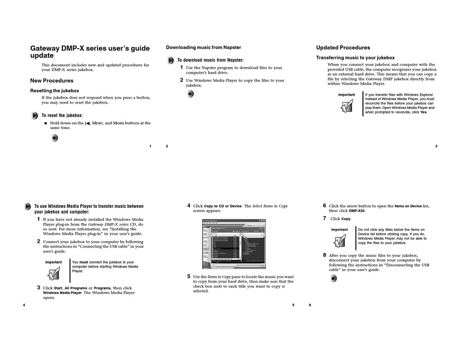 GATEWAY DMPX JUKEBOX USER MANUAL ManualsLib