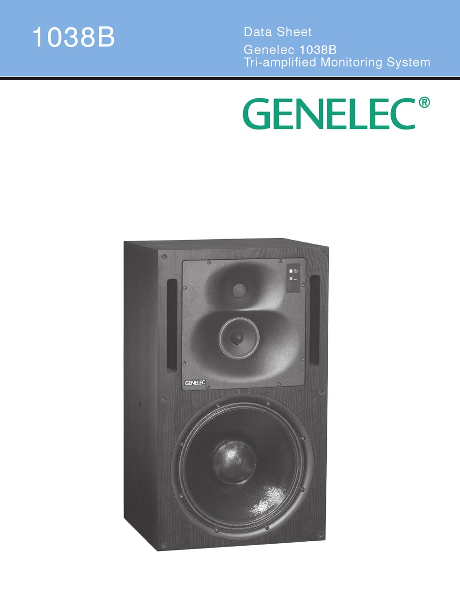 GENELEC 1038B SPEAKER DATASHEET | ManualsLib