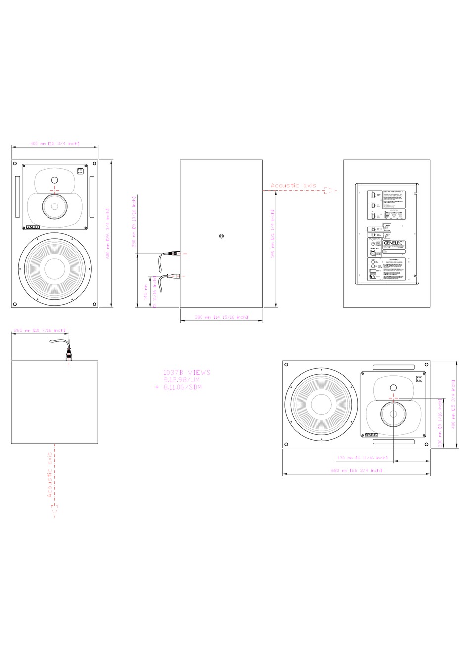 GENELEC 1037B SPEAKER DIMENSIONS ManualsLib