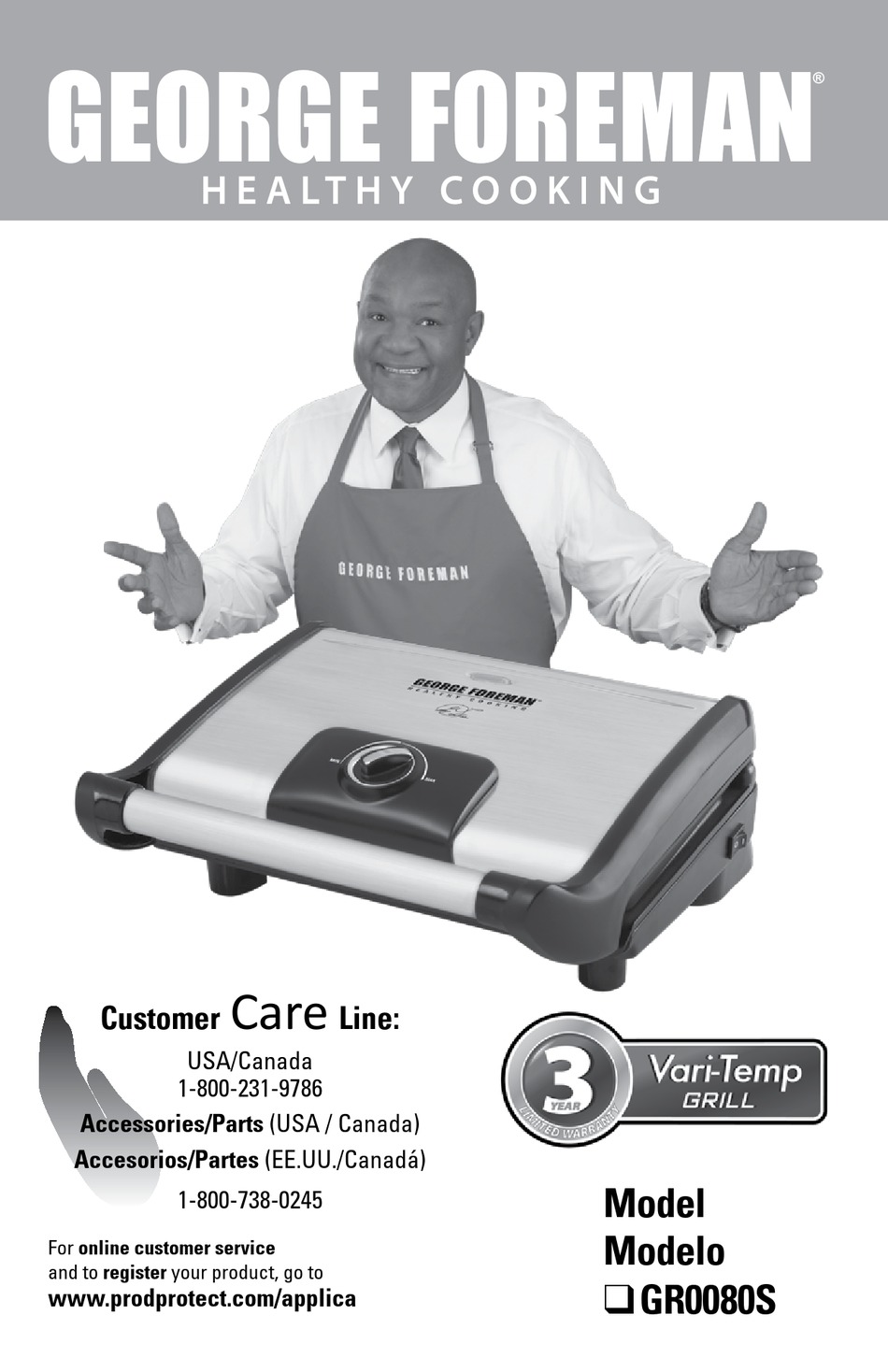 FOREMAN GR0080S GRILL USE AND CARE BOOK MANUAL ManualsLib