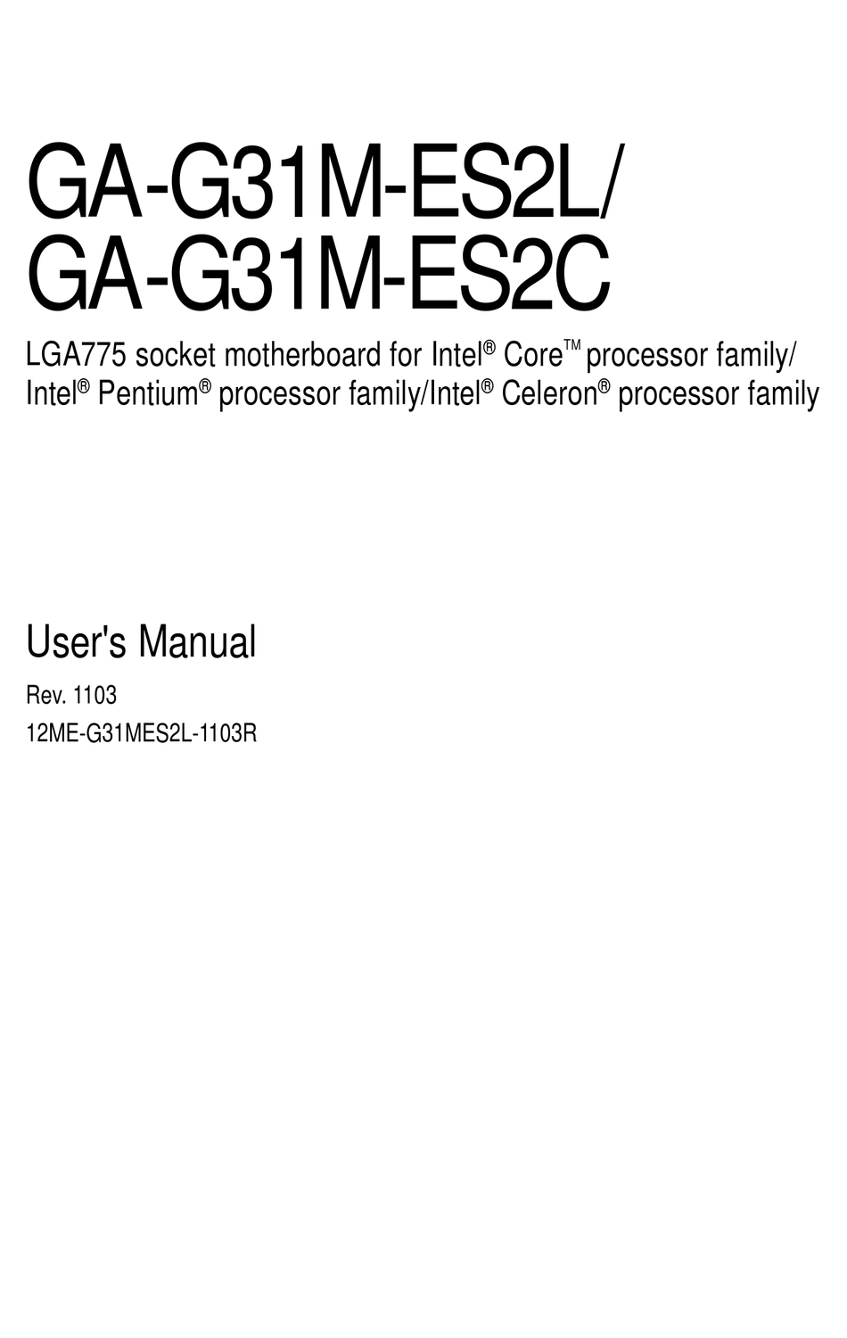 Gigabyte Ga G31m Es2c User Manual Pdf Download Manualslib