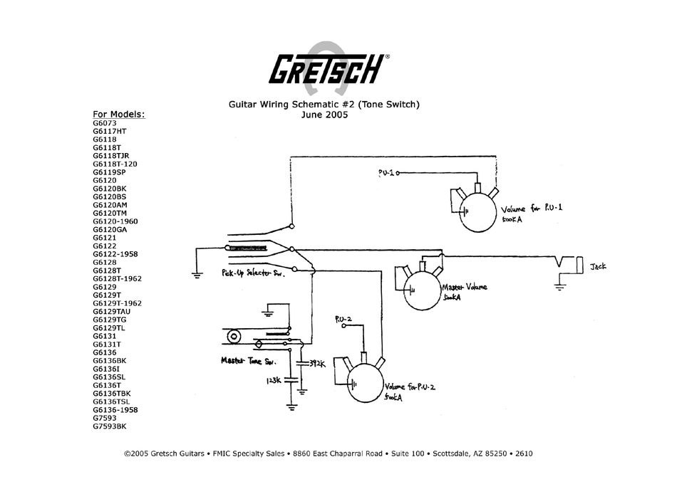 gretsch g6073 wiring schematic pdf download  manualslib