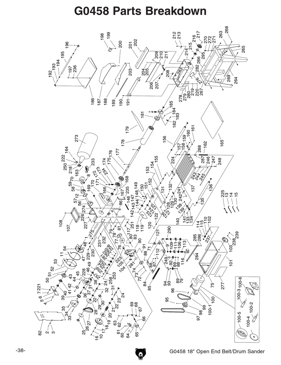 GRIZZLY G0458 SANDER PARTS BREAKDOWN ManualsLib