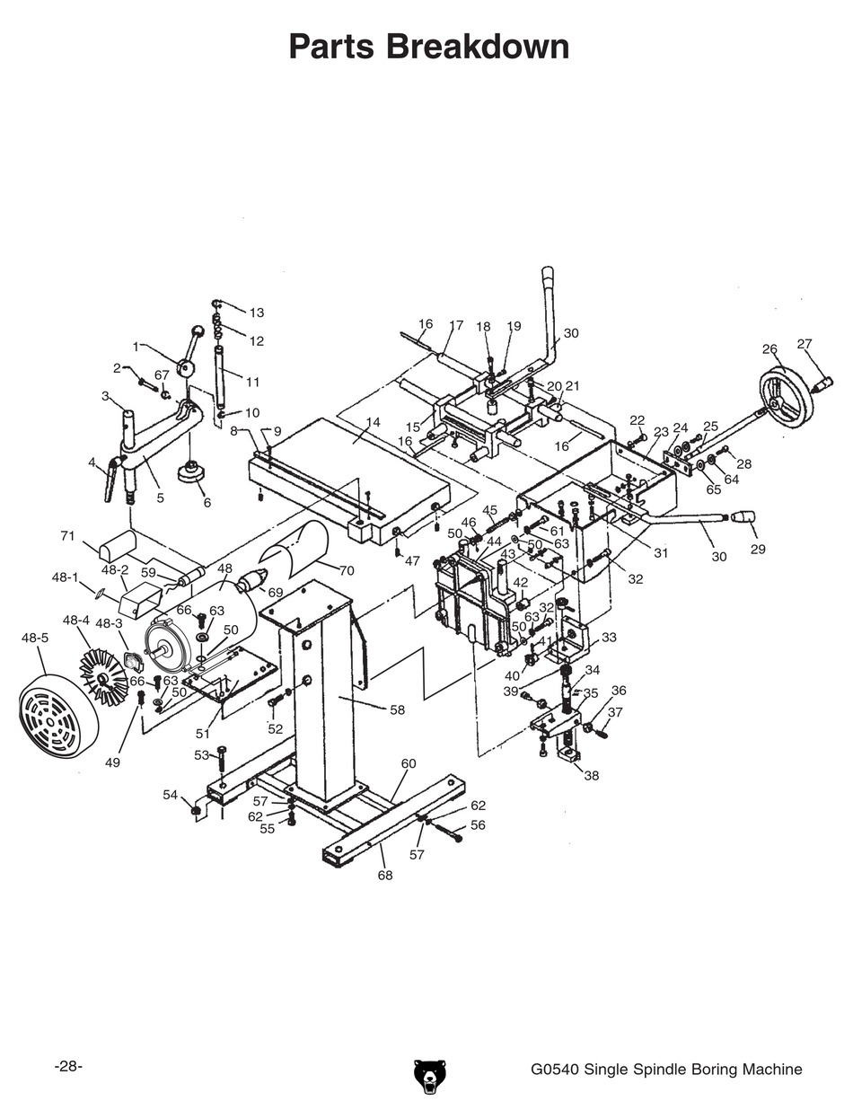 GRIZZLY G0540 DRILL PARTS BREAKDOWN ManualsLib
