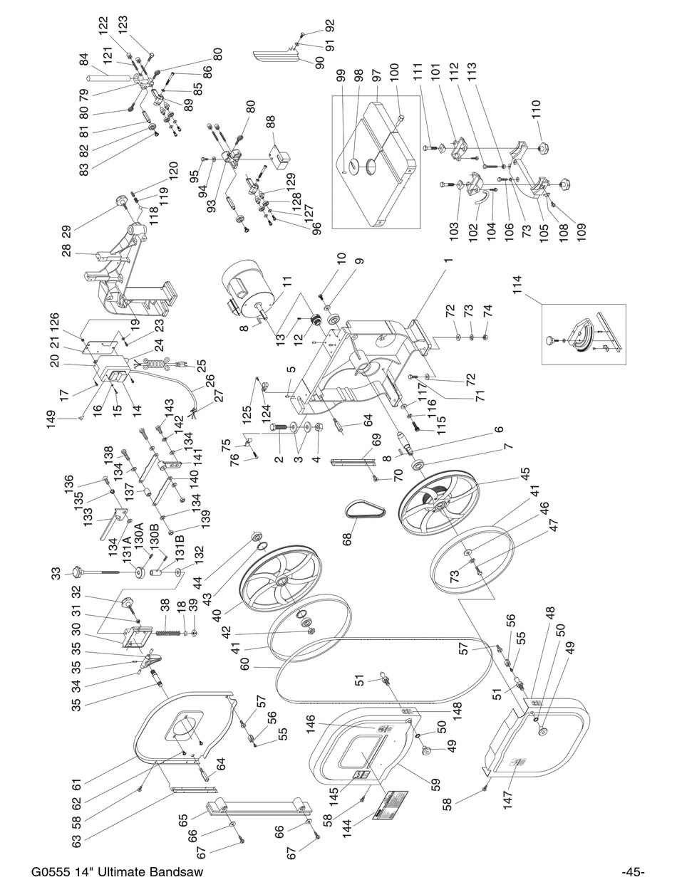 GRIZZLY G0555 SAW PARTS LIST ManualsLib