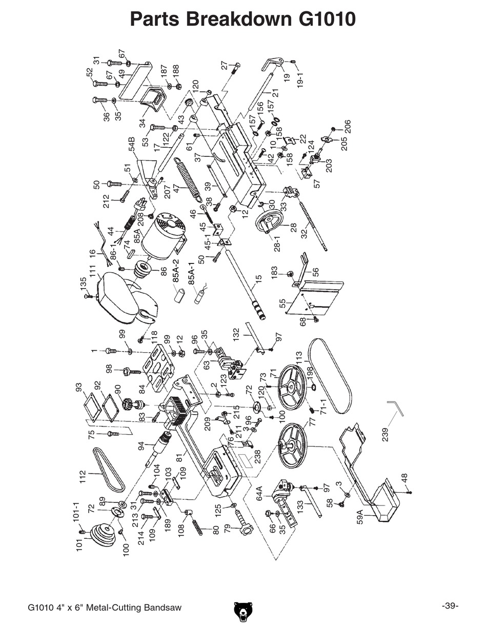 GRIZZLY G1010 SAW PARTS BREAKDOWN ManualsLib