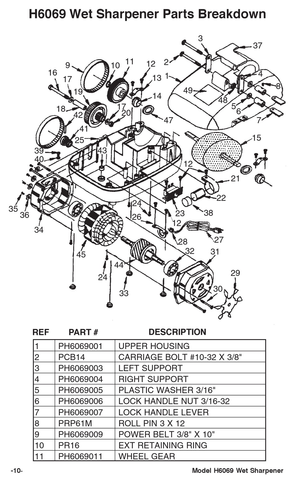 GRIZZLY H6069 POWER TOOL PARTS BREAKDOWN ManualsLib