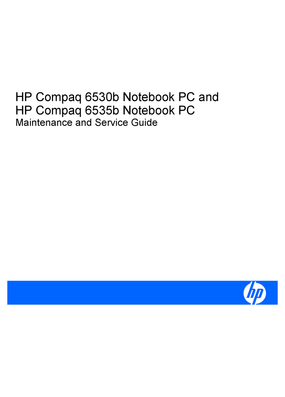 Hp Compaq 6530b Maintenance And Service Manual Pdf Download Manualslib