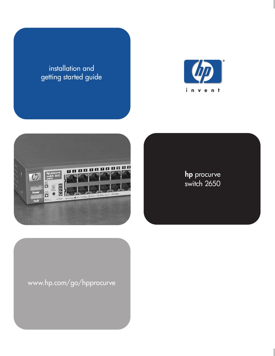 Hp Procurve 2650 Install Manual Pdf Download Manualslib