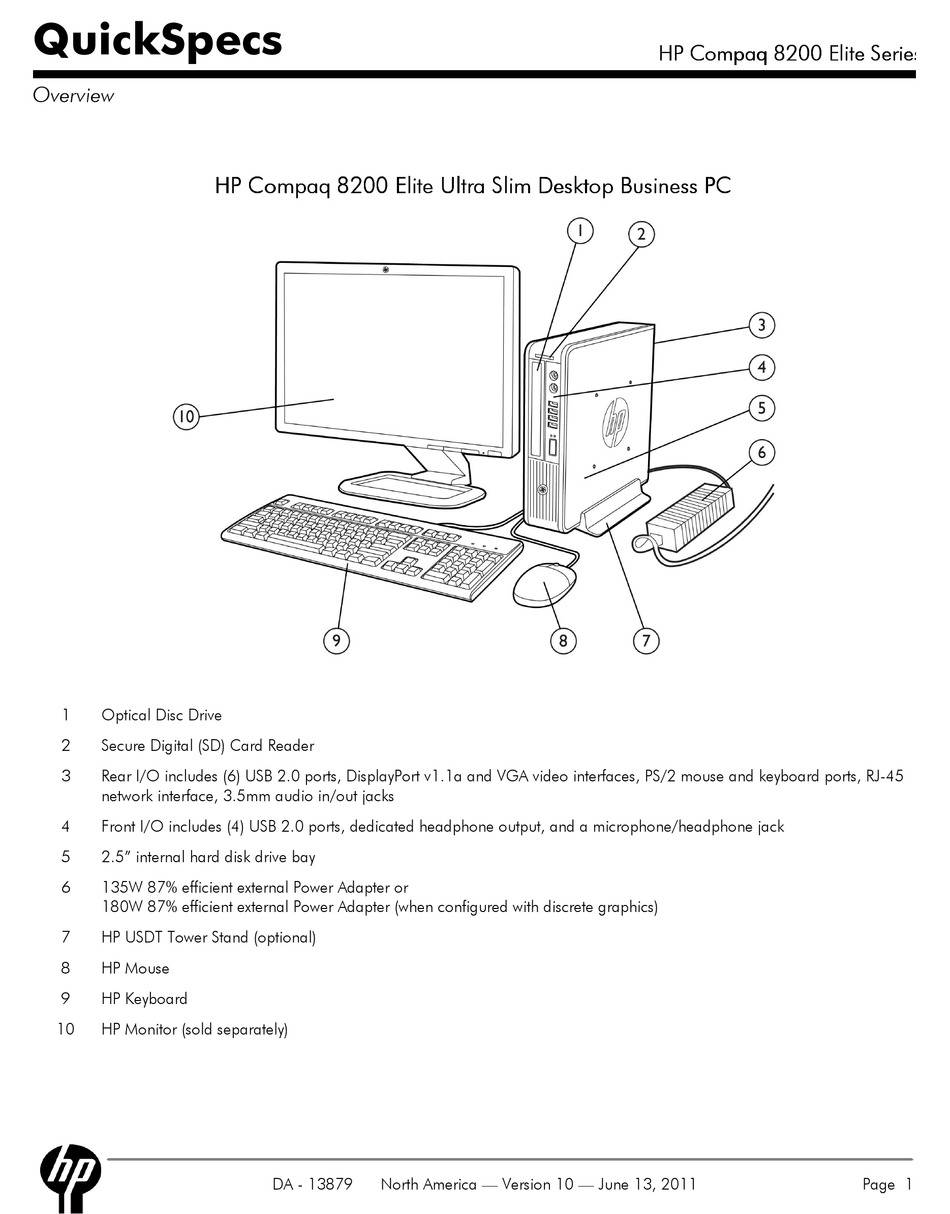 Hp Compaq Elite 00 Cmt Specifications Pdf Download Manualslib