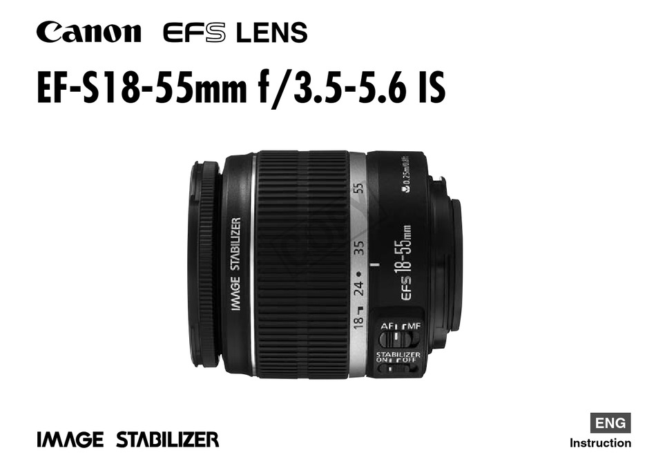 Canon Ef S 18 55mm F 3 5 5 6 Is Ii Instruction Pdf Download Manualslib