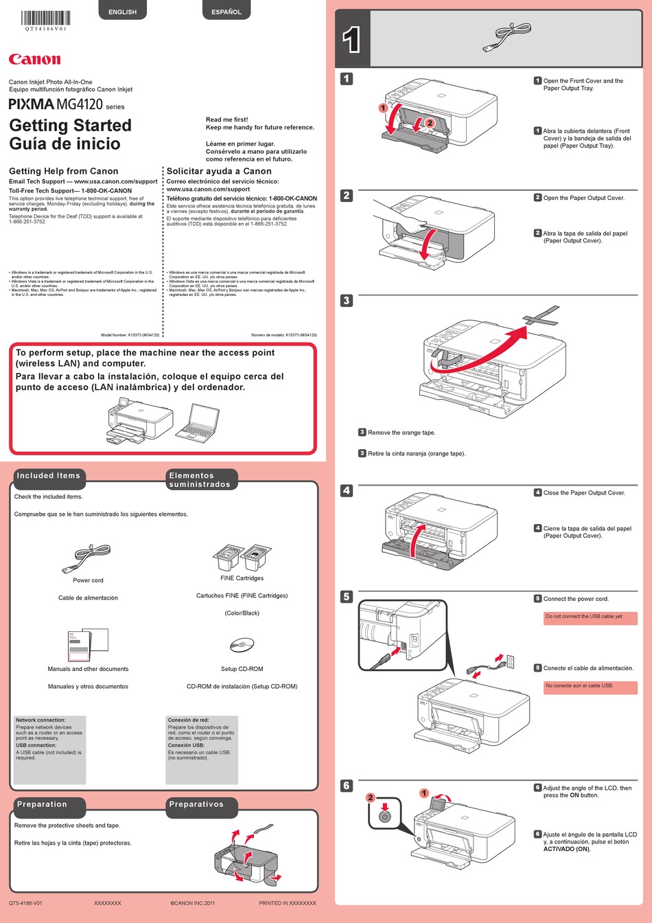 CANON PIXMA MG4120 SERIES PRINTER GETTING STARTED MANUAL | ManualsLib