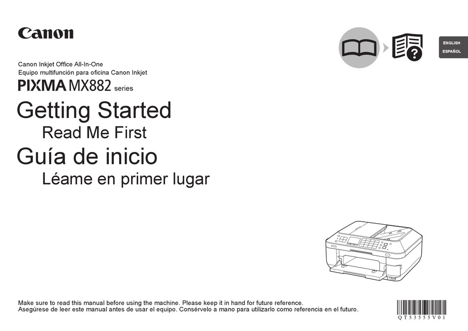 CANON PIXMA MX882 SERIES ALL IN ONE PRINTER GETTING STARTED ManualsLib