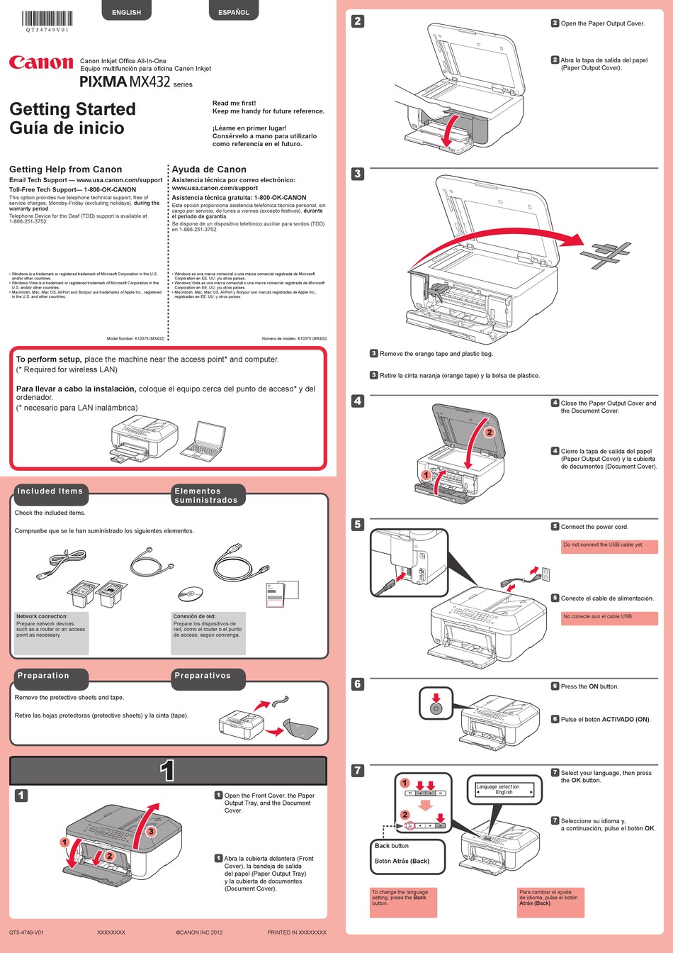 CANON PIXMA MX432 SERIES PRINTER GETTING STARTED MANUAL | ManualsLib