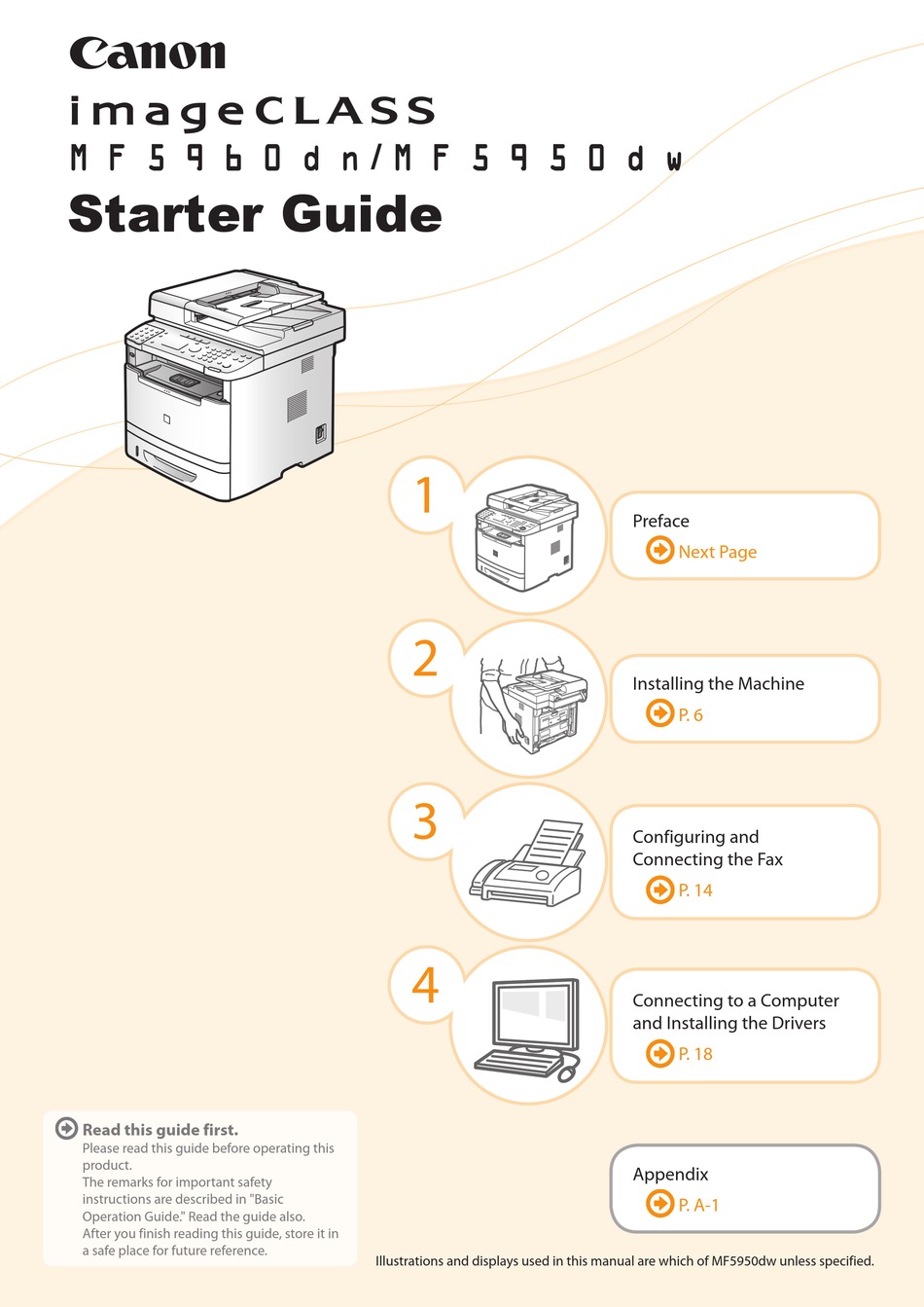 Canon Imageclass Mf5950dw Starter Manual Pdf Download Manualslib